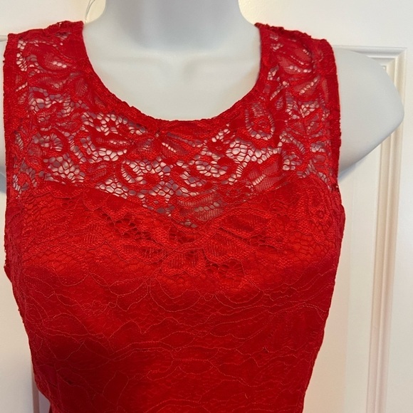 BeryLove Women Short Floral Lace Bridesmaid Dress A-line Swing Party Dress SZ L - Picture 3 of 7